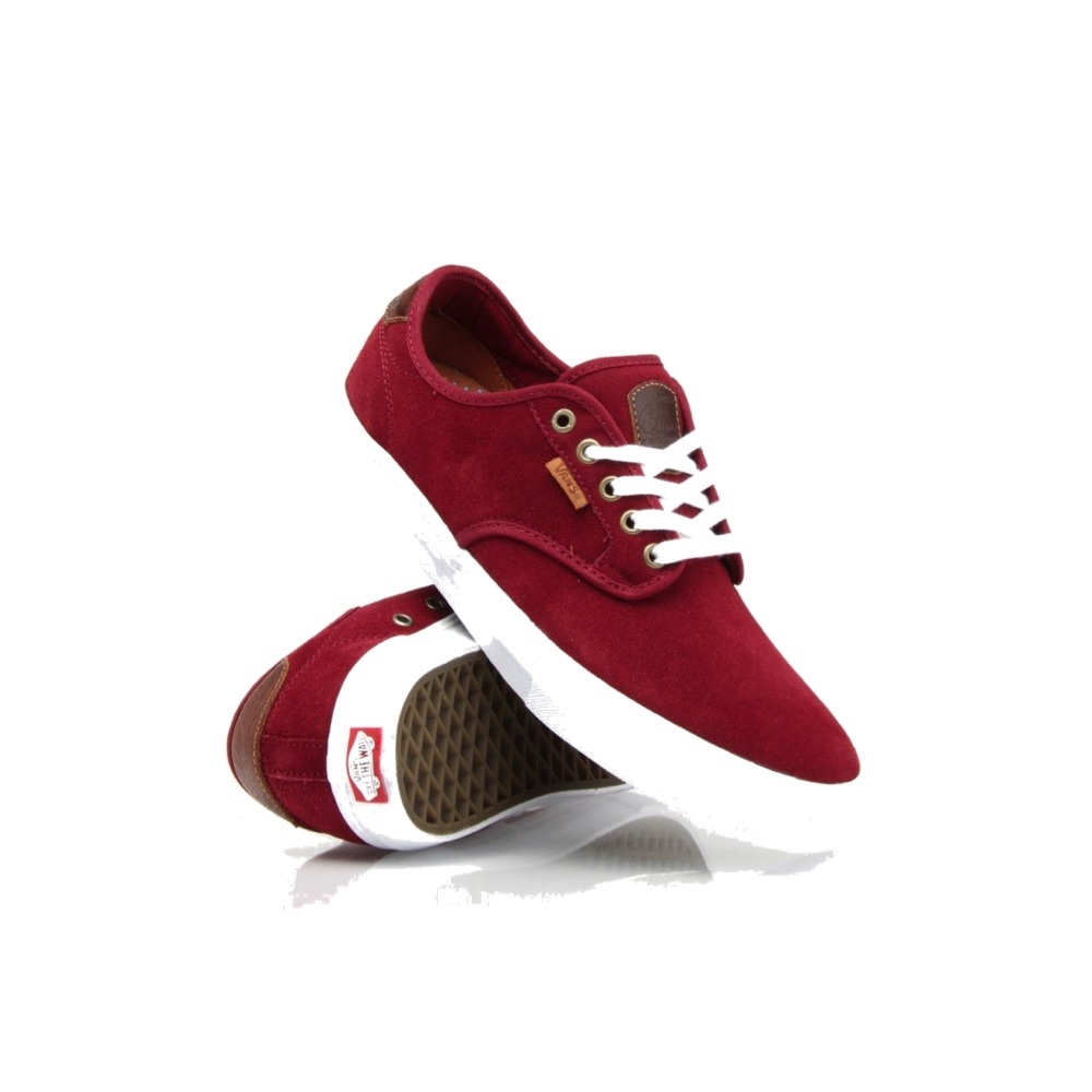 Vans youth Chima Ferguson pro maroon red suede slip on sneakers